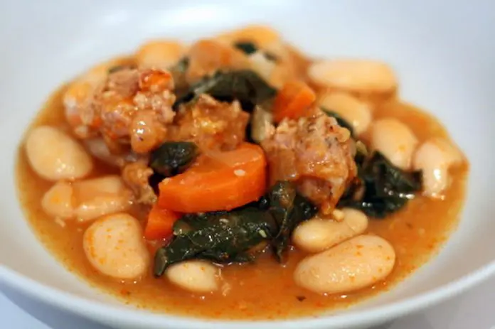 Haricots blancs et chorizo au cookeo