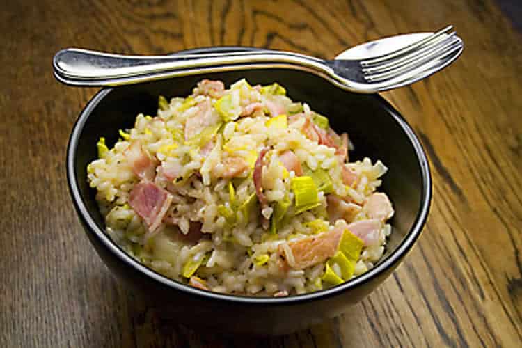 Risotto lardon et poireaux au cookeo