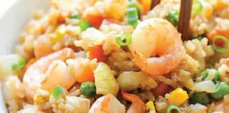 Riz crevettes et pois au cookeo