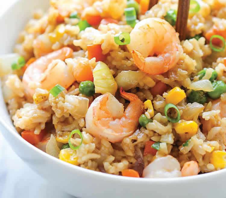 Riz crevettes et pois au cookeo