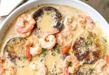Aubergine aux crevettes à la crème
