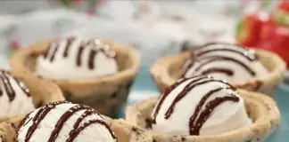 Biscuits aux chocolat et glace de vanille