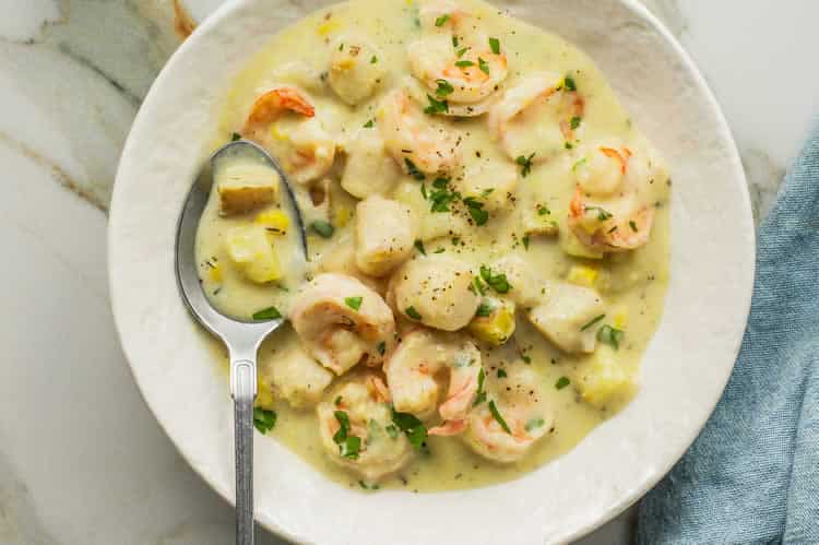 Fruits de mer à la crème au cookeo