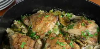 Hauts de cuisses de poulet aux champignons au cookeo