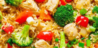 Poulet au riz et brocoli