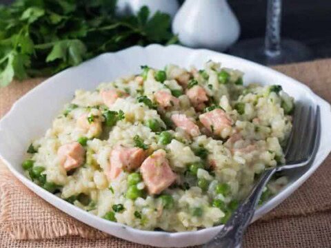 Risotto au saumon et crème au cookeo