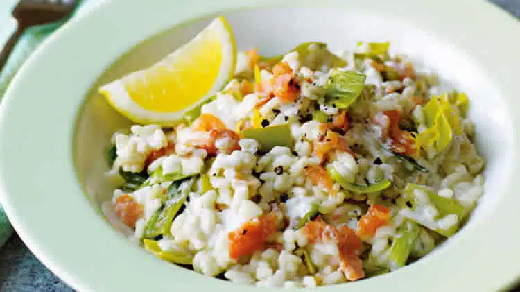 Risotto saumon poireau au cookeo
