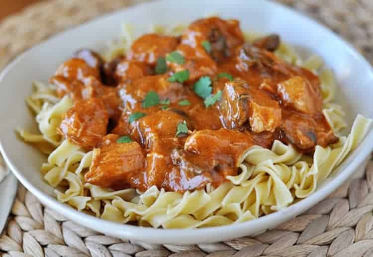 Aiguillettes de poulet et paprika au cookeo