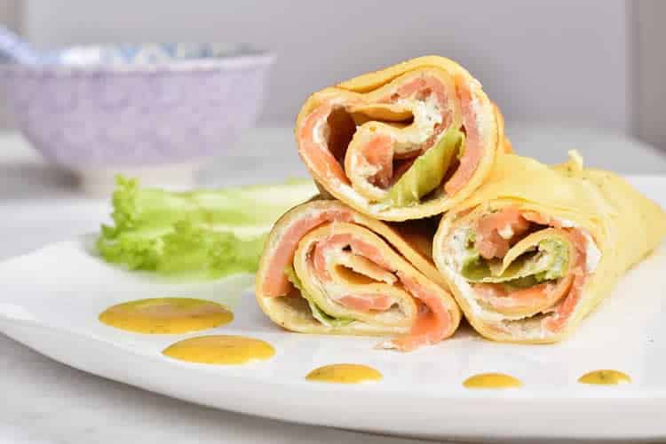 Crêpes au saumon fumé et fromage
