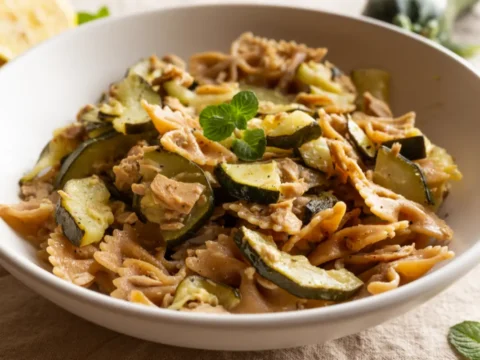 Pâtes courgettes et thon au cookeo