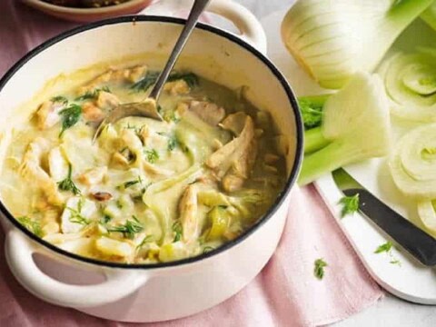 Poulet au fenouil et pommes de terre