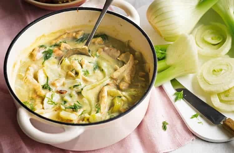 Poulet au fenouil et pommes de terre
