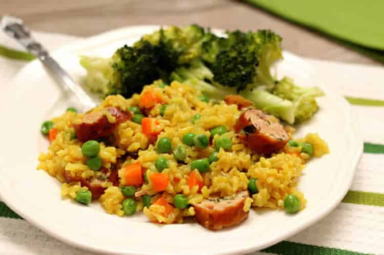 Riz aux saucisses et légumes au cookeo