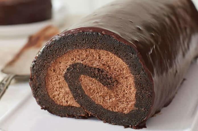 Bûche au chocolat à la crème