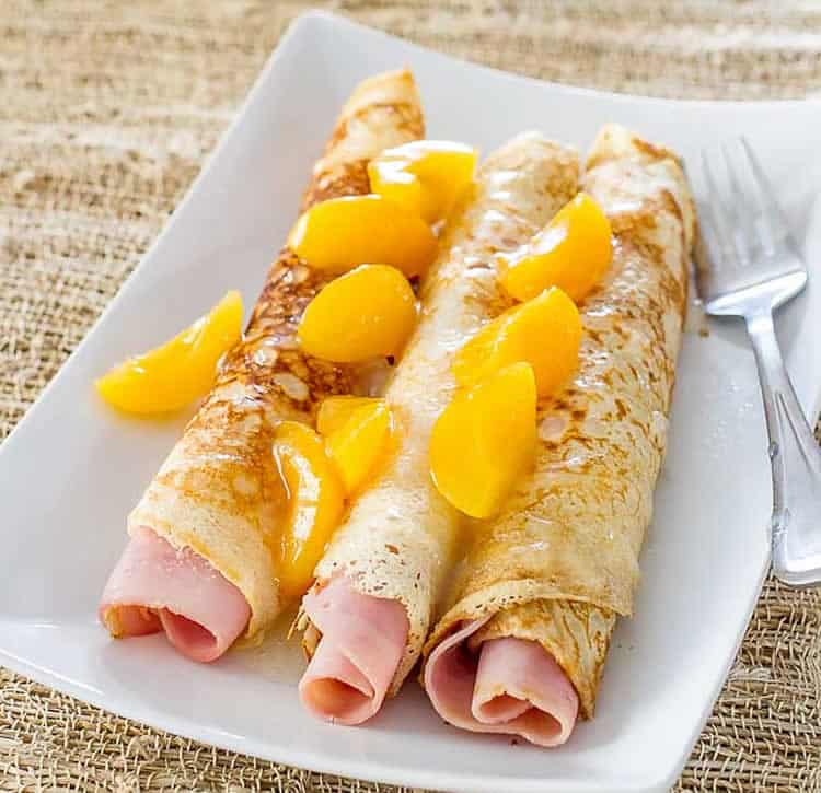 Crêpes aux jambon et mangue