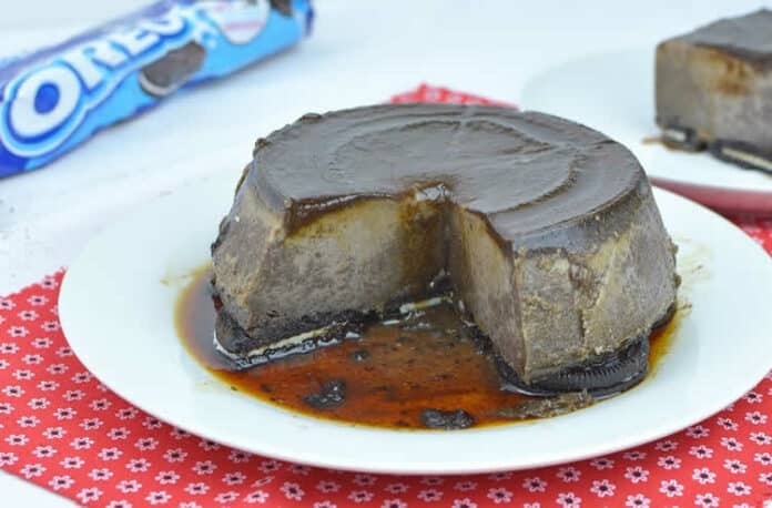 Flan caramel aux biscuits oreos