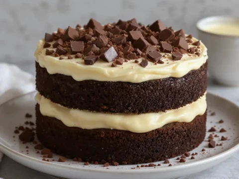 Layer cake au chocolat et vanille