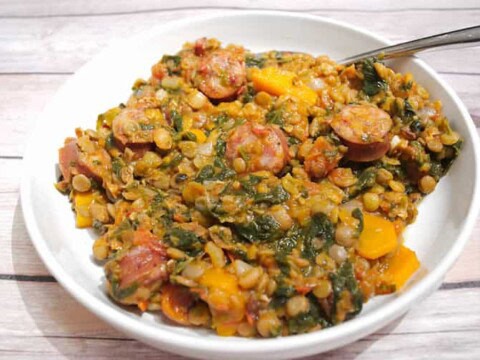 Lentilles aux saucisses et carottes au cookeo