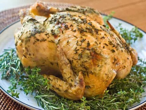 Poulet entier aux herbes au cookeo