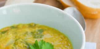 Soupe de carottes épinards et lentilles