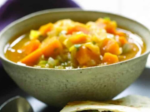 Soupe patates douces et poireaux