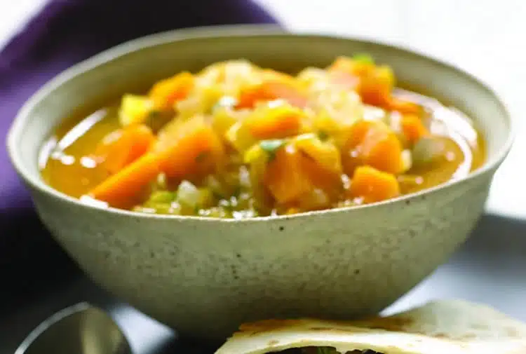 Soupe patates douces et poireaux
