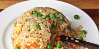 Riz aux carottes et petits pois