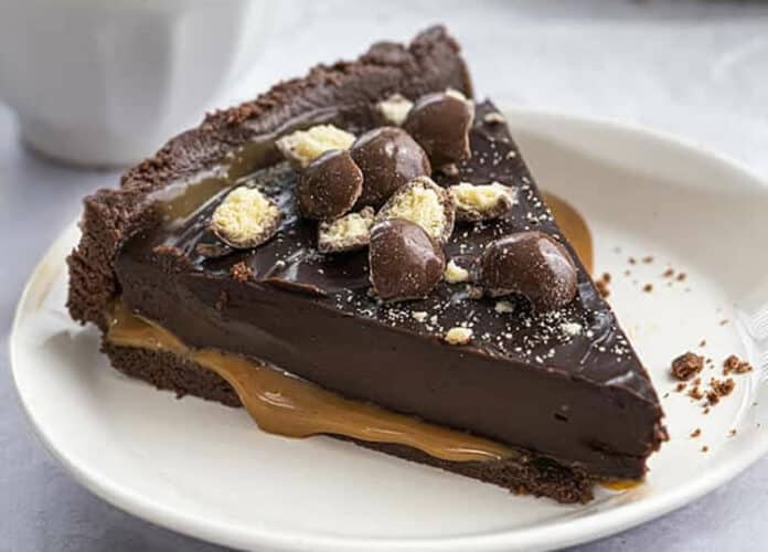 Tarte chocolat et caramel sans cuisson