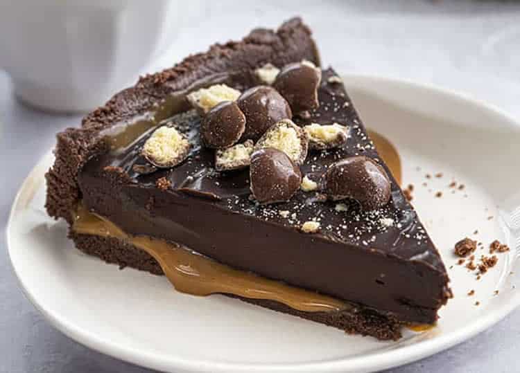 Tarte chocolat et caramel sans cuisson