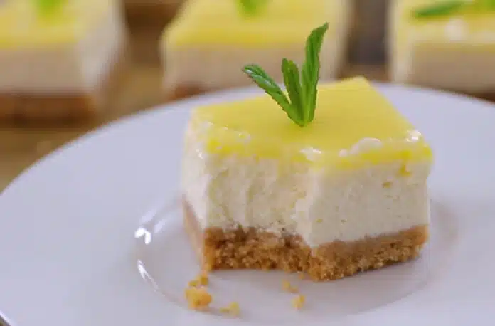 Carrés cheesecake au citron