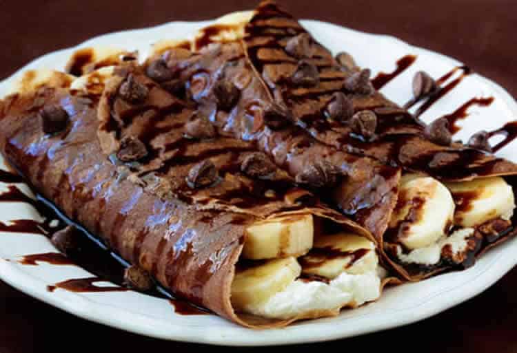 Crêpes chocolat aux bananes