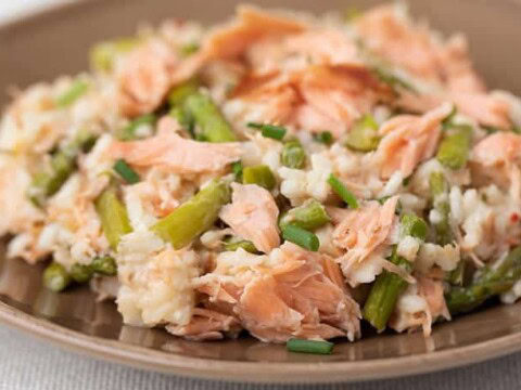 Risotto saumon asperges au cookeo