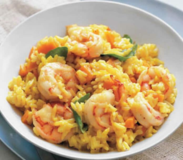 Riz crevettes et curry au cookeo
