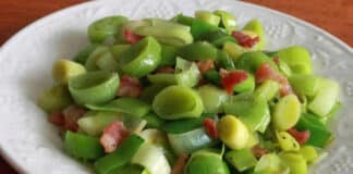 Salade de poireaux et bacon
