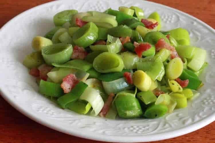 Salade de poireaux et bacon