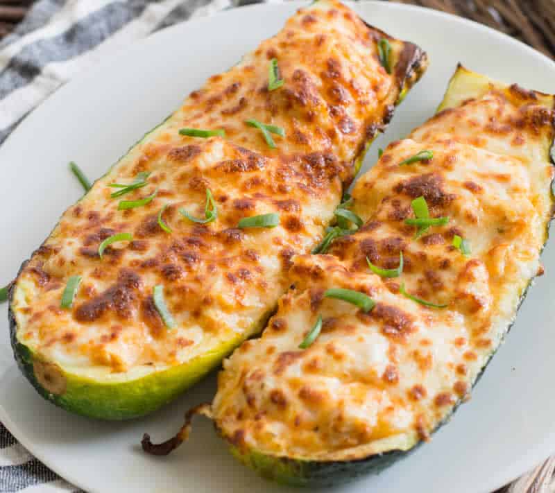 Courgettes farcies au poulet et fromage