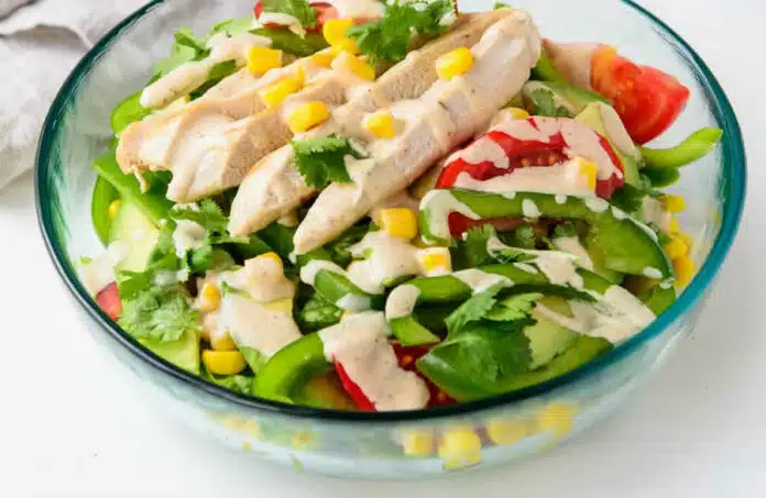 Salade de poulet tomate et poivron