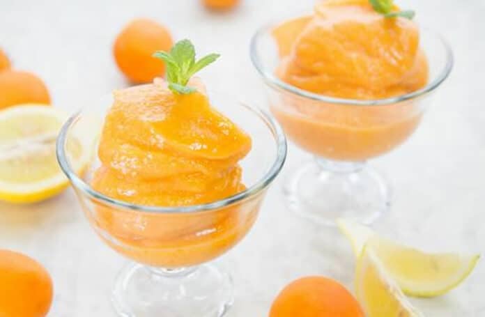 Sorbet abricot sans sorbetière