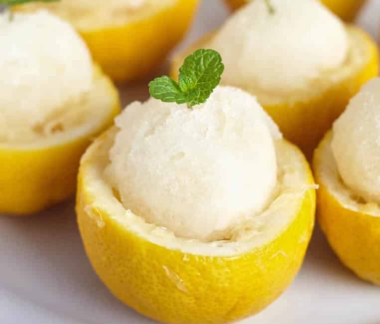 Sorbet au citron sans sorbetière