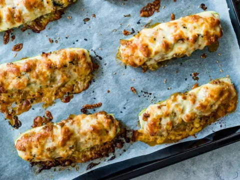 courgettes farcies au poulet et fromage