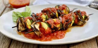 Brochettes de courgettes et aubergines au barbecue