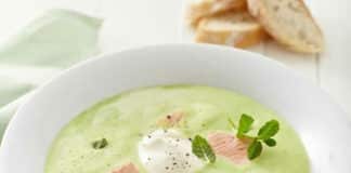 Soupe de pois et saumon au thermomix
