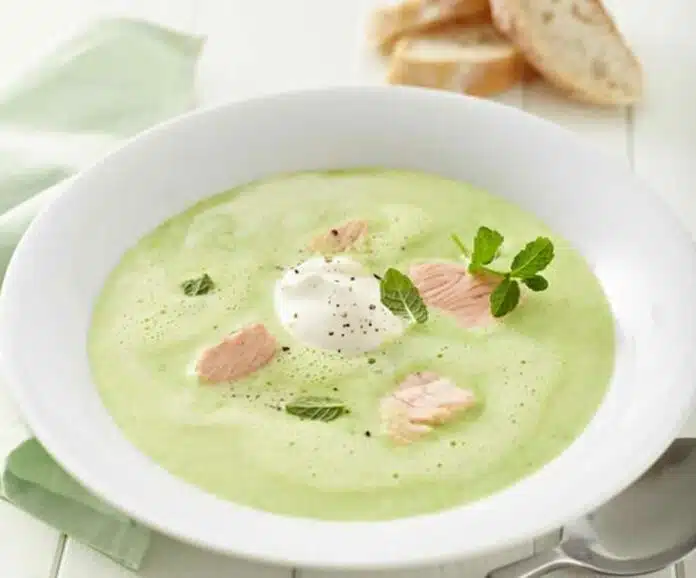 Soupe de pois et saumon au thermomix