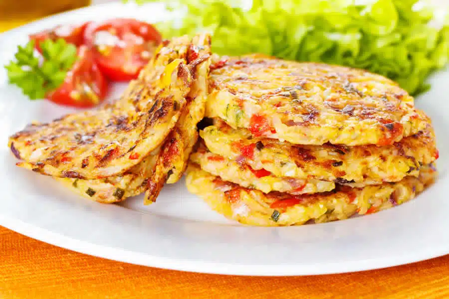 Galettes de courgette et poivron