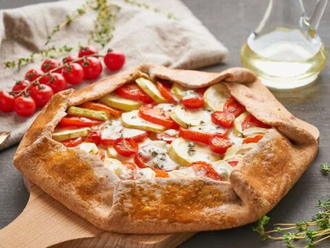 Tarte aux tomates et courgettes