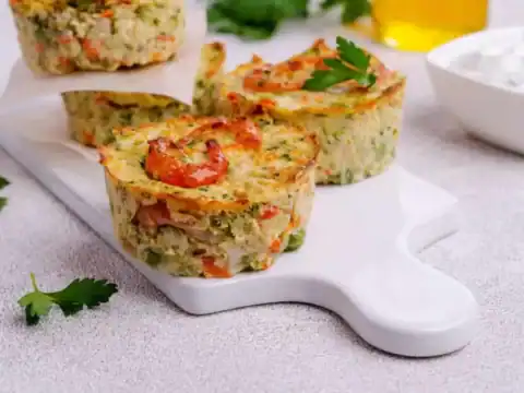Muffins aux courgettes fromage et aux crevettes