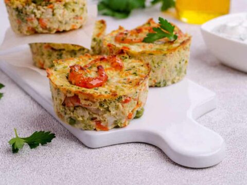 Muffins aux courgettes fromage et aux crevettes