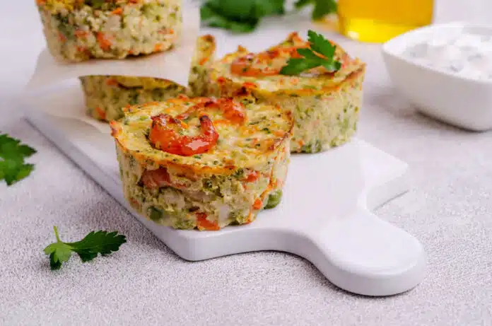 Muffins aux courgettes fromage et aux crevettes