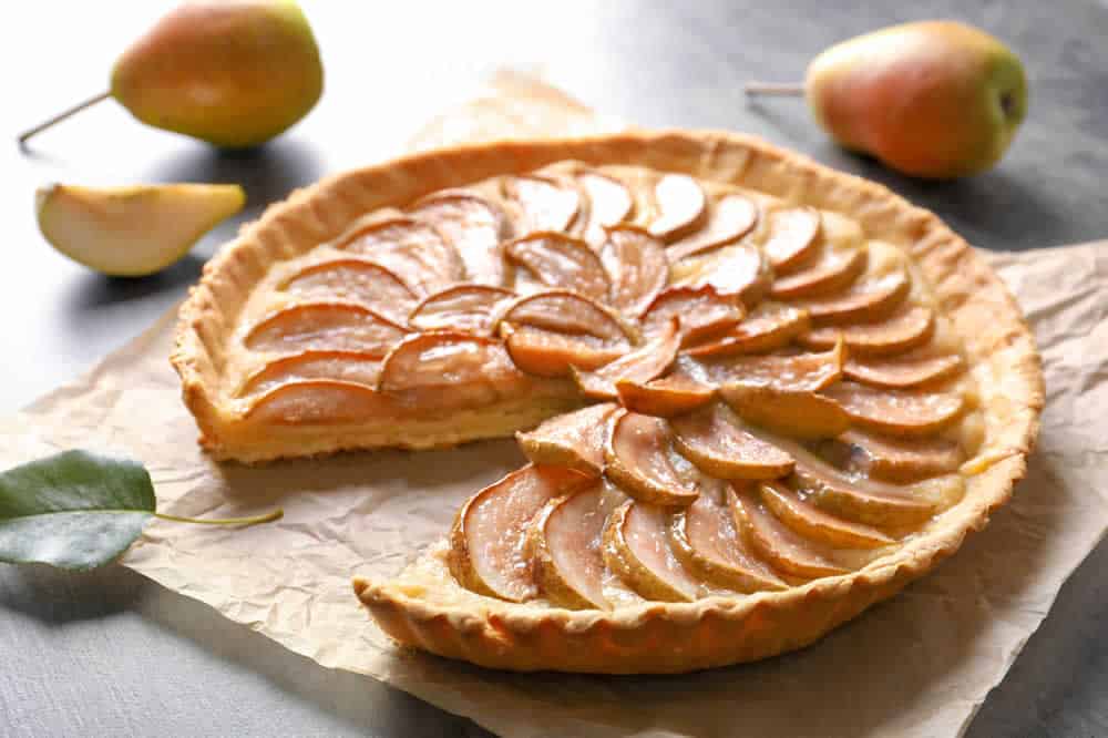 Tarte aux poires fraîches - le dessert de mois d&amp;#39;octobre.