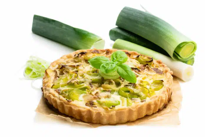 Tarte aux poireaux et fromage chèvre